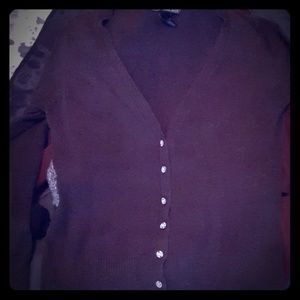 Button up sweater with jeweled buttons